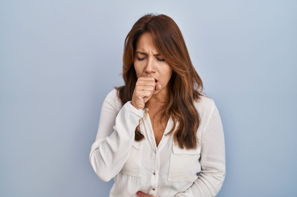 Woman suffering from chronic cough - acupuncture treatment in Boca Raton