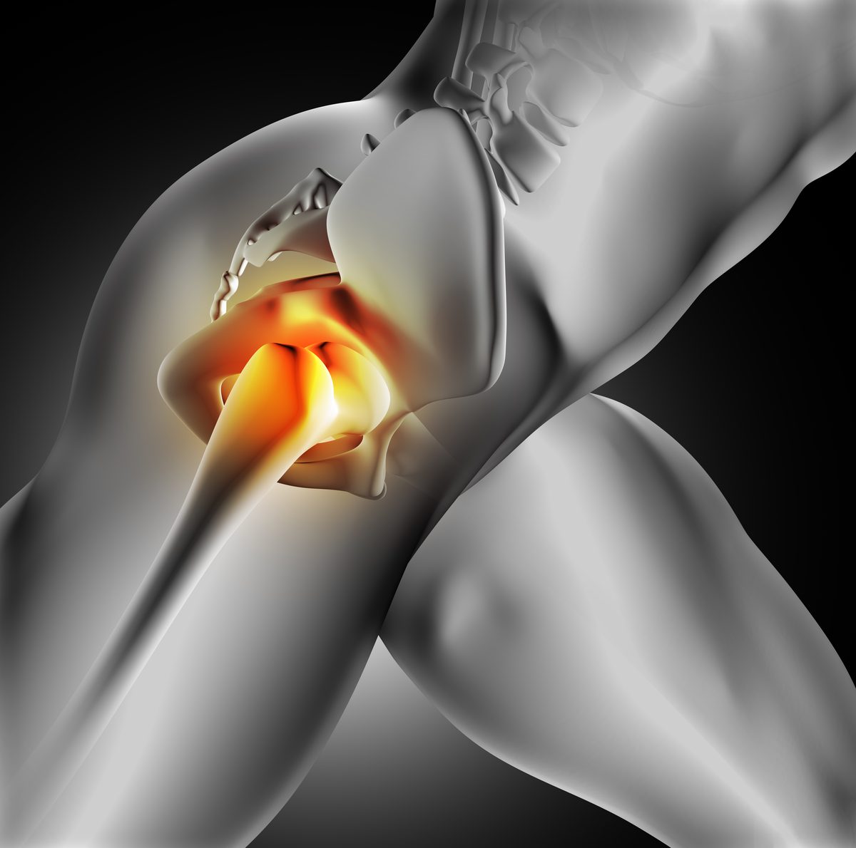 Hip joint anatomy diagram showing acupuncture treatment points for hip pain relief — Boca Raton, Ronen Rosenblatt Nir